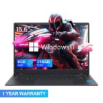 Blueing 15.6" Laptop J4125 8GB+256GB SSD Student Portable Computer - Black