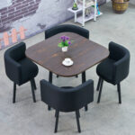Simple modern negotiation reception table and chair combination office leisure milk tea coffee shop rental house dining table - Image 36