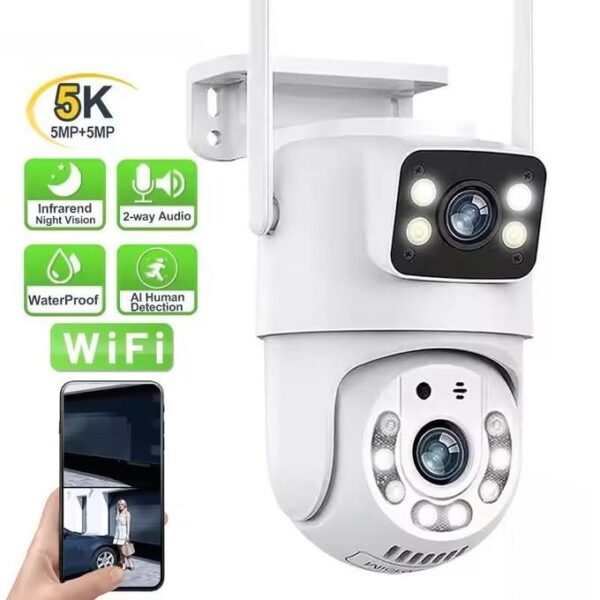 1080P Dual-Lens Outdoor Security HD PTZ Network Camera With Zoom Function, Home/Outdoor WiFi Camera
