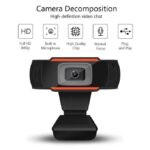 1080P Full HD USB Webcam Computer Camera With Microphone-Black