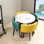 Simple modern negotiation reception table and chair combination office leisure milk tea coffee shop rental house dining table - Image 38