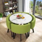 Leisure small round table coffee table one table and four chairs combination milk tea shop reception small apartment meeting - Image 21