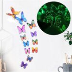 12pcs Luminous 3D Butterfly Wall Sticker for Kids Bedroom Home Living Room Fridge Decal Party Gathering Props Glow in Dark