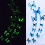 12pcs Luminous 3D Butterfly Wall Sticker for Kids Bedroom Home Living Room Fridge Decal Party Gathering Props Glow in Dark