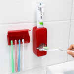 Touch Me Toothpaste Dispenser + 5 Slot Tooth Brush Holder - Image 3