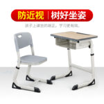 Primary and middle school students lifting desks and chair - Image 6