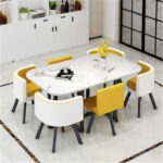 Conference table for 6 people long table simple modern rectangular dining table - Image 24