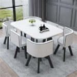 Small conference table for 6 people long table simple modern rectangular dining table - Image 37