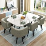 Conference table for 6 people long table simple modern rectangular dining table - Image 10