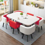 Conference table for 6 people long table simple modern rectangular dining table - Image 8