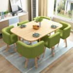 Conference table for 6 people long table simple modern rectangular dining table - Image 19