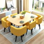 Conference table for 6 people long table simple modern rectangular dining table - Image 16