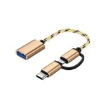 2 In 1 USB C/Micro To USB Adapter USB To Android OTG Adapte