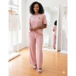 2 Piece Women's Casual Top And Down Dress Set - Multicolour