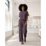 2 Piece Women's Casual Top And Down Dress Set - Multicolour