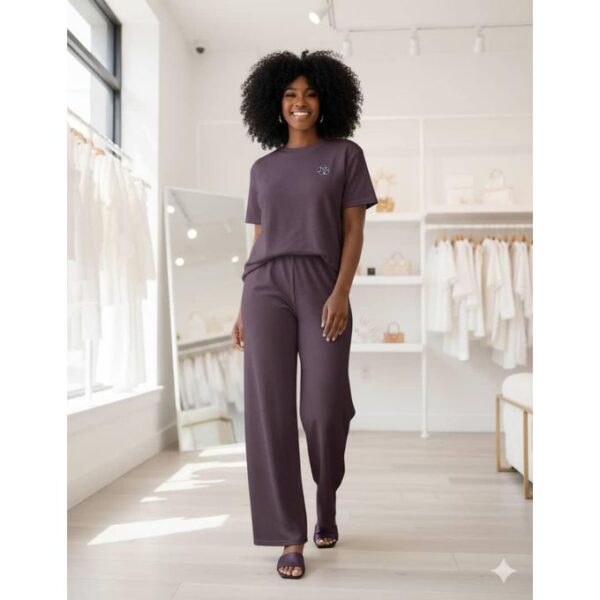 2 Piece Women's Casual Top And Down Dress Set - Multicolour