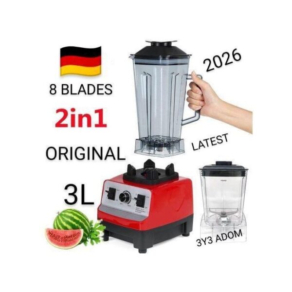 2.5L - 3.0L 8000W Waterproof High Quality Durable Professional Powerful Waterproof Blender - Multicolor ( GERMAN STANDARD )