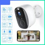2K WiFi Surveillance Camera, AI Motion Detection, Floodlight, Color Night Vision - White