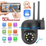 2K Wired Security Camera, Home WiFi Camera (2.4G/5G), 360° PTZ Baby/Pet Monitor, Color Night Vision