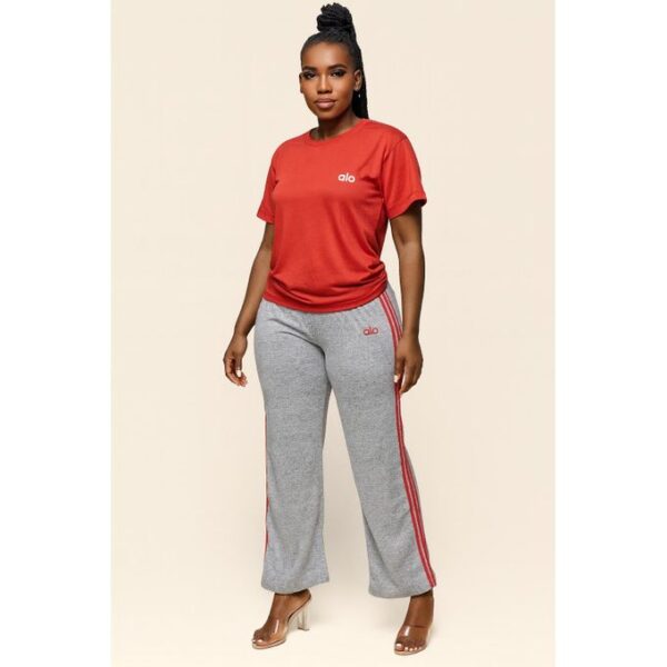 2pcs Casual Top and down - Red & Ash