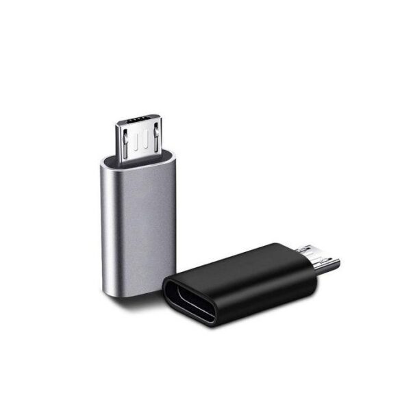 2Pcs Type-c Charger Micro OTG Black/Grey