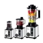 3 in 1 Cups Pure Copper Motor Heavy Duty Commercial Blender -3.8L- Silver/Black