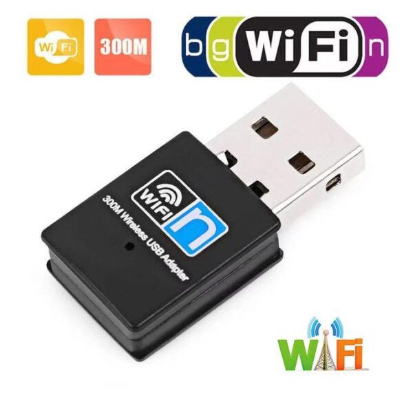 300Mbps Mini Wireless WiFi USB -- Black/Silver