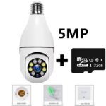 32G V380 Pro Bulb Camera Indoor Wireless Connect Cellphone 360 Degree, E27 Light Socket