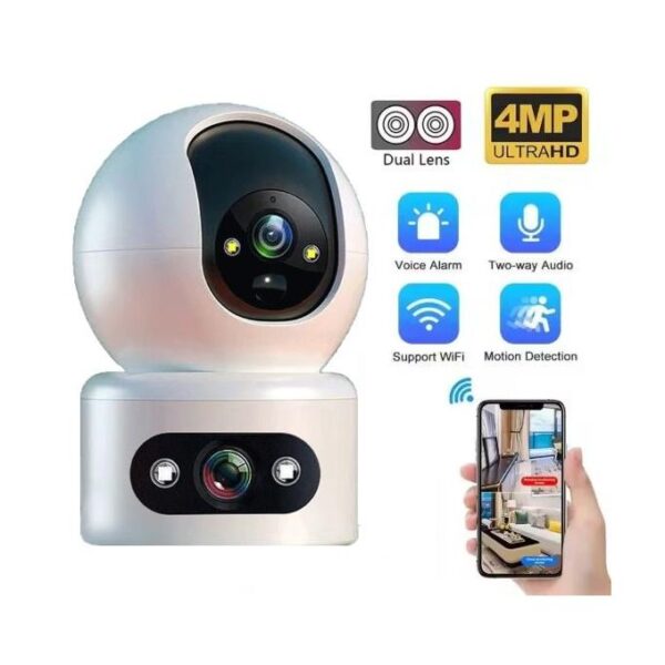 360° Smart PTZ Wi-Fi Security Camera, 1080p Nanny Camera –Dual Lens - Night Vision - Auto Tracking