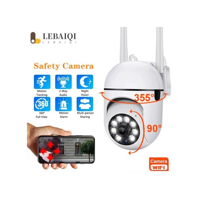 3MP Wifi Surveillance Camera, Night Vision, Color, Auto Human Tracking, CCTV- White 3MP Wifi Surveillance Camera, Night Vision, Color, Auto Human Tracking, CCTV- White