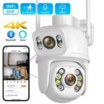 4K PTZ Dual Screen Wifi Dual Lens Wireless Outdoor Security Camera - White