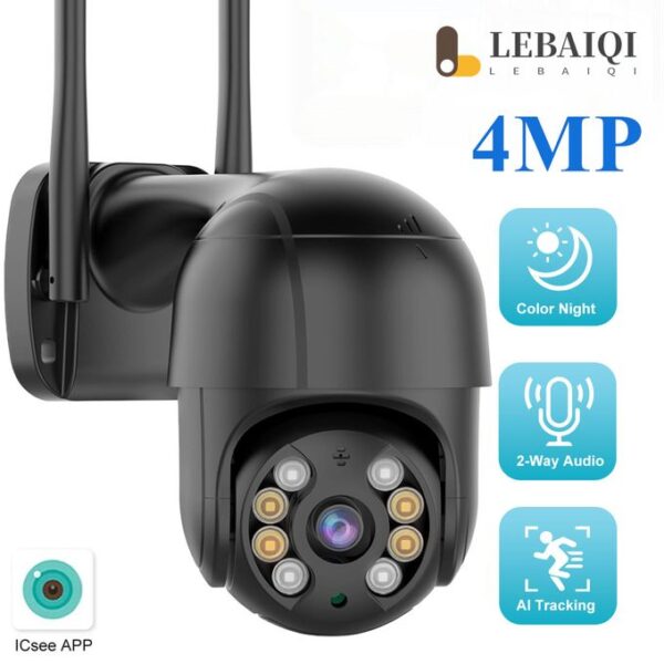 4K Ptz Outdoor IP Wifi Video Surveillance Camera - Black