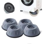 4Pcs Refrigerator Base Stand Washing Base Machine Stand - Grey/Black
