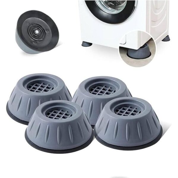 4Pcs Refrigerator Base Stand Washing Base Machine Stand - Grey/Black