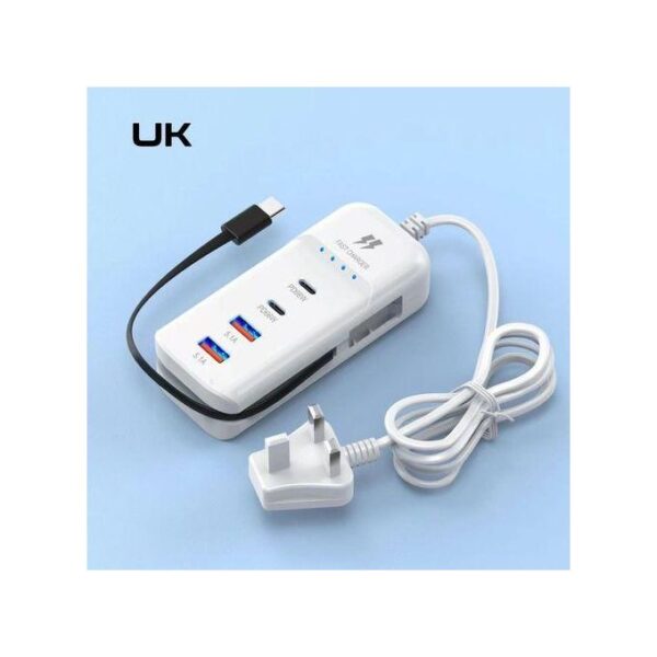 5 In 1 2USB 2PD 66w Fast Charger Power Socket