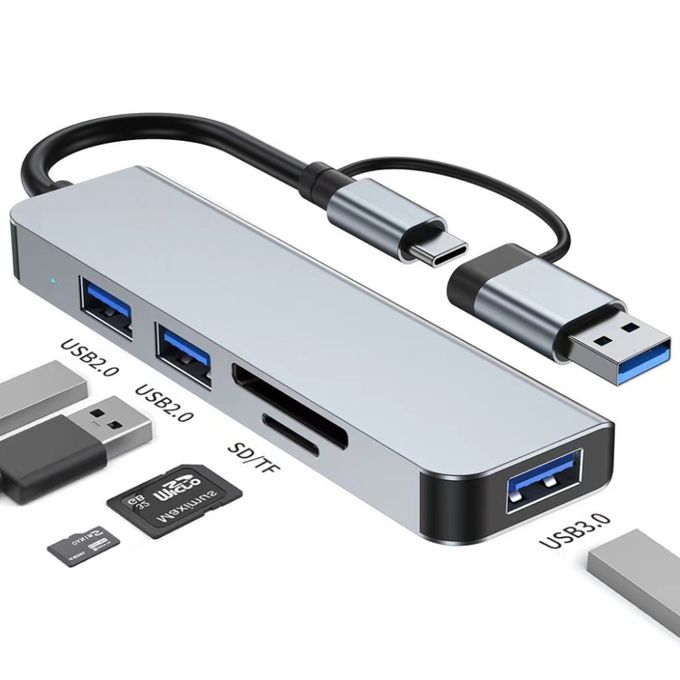 5 in 2 Wireless USB Type C Hub Port Expansion Computer Multiple