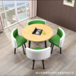 Leisure small round table coffee table one table and four chairs combination milk tea shop reception small apartment meeting - Image 14