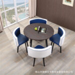 Leisure small round table coffee table one table and four chairs combination milk tea shop reception small apartment meeting - Image 13