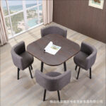 Simple modern negotiation reception table and chair combination office leisure milk tea coffee shop rental house dining table - Image 17