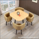 Simple modern negotiation reception table and chair combination office leisure milk tea coffee shop rental house dining table - Image 10
