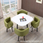 Simple modern negotiation reception table and chair combination office leisure milk tea coffee shop rental house dining table - Image 16
