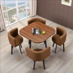 Simple modern negotiation reception table and chair combination office leisure milk tea coffee shop rental house dining table - Image 3