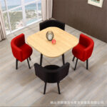 Simple modern negotiation reception table and chair combination office leisure milk tea coffee shop rental house dining table - Image 11