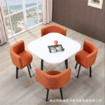 Simple modern negotiation reception table and chair combination office leisure milk tea coffee shop rental house dining table - Image 13