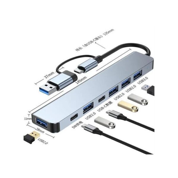 7-in-1 Multi-Port USB Type-C Hub Splitter Adapter Docking Station