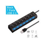 7 Port USB 2.0 High Speed Power Splitter Switch ON/OFF