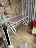 Bookcase With Grid Bookshelf Desktop Multi-layer Wrought Iron Shelf Student Computer Desk Table - Image 5