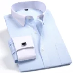 Fashion Mens French Cufflinks Dress Shirts Long Sleeve Y - Image 2