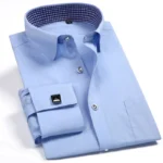 Fashion Mens French Cufflinks Dress Shirts Long Sleeve Y - Image 3