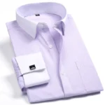 Fashion Mens French Cufflinks Dress Shirts Long Sleeve Y - Image 4